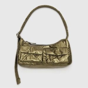 NWT BAGGU Cargo Shoulder Bag, Deadstock Brass Metallic